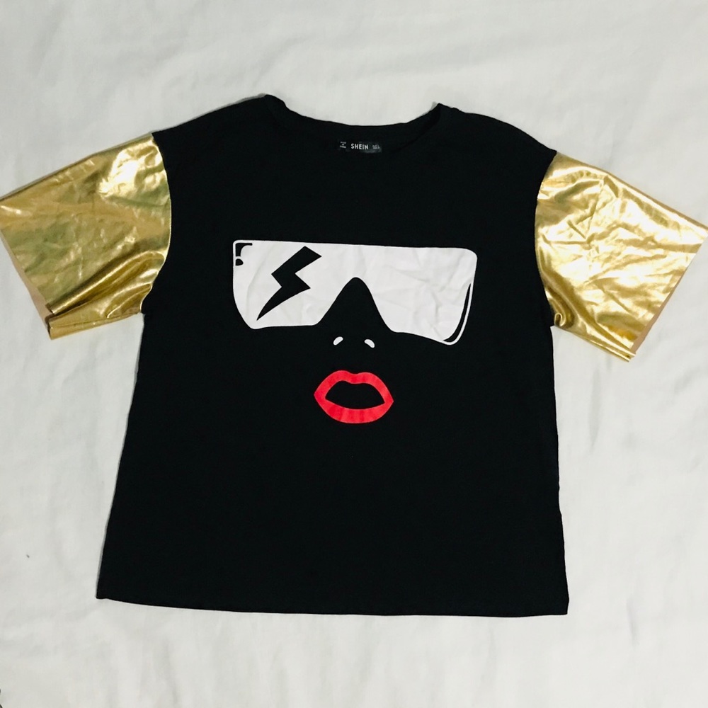 Shein top lady gaga theme.